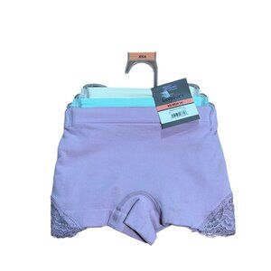 NWT Secret Treasures Boyshorts XS 4 Set of 3 Lace Trim Cotton Soft Panties Women
